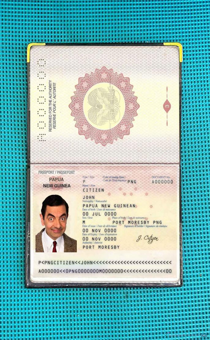 Download Papua New Guinea Passport photo look Photoshop template